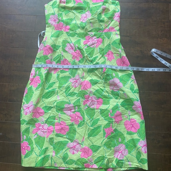 Vintage Lily Pulitzer Sabrina Pink and Pistachio green strapless dress - Picture 6 of 10
